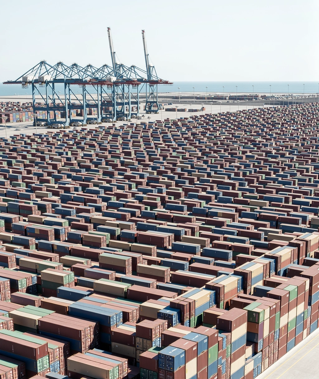 Global trade infrastructure showing logistic risk